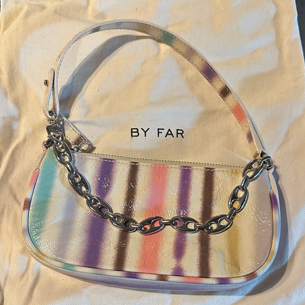 BY FAR Striped Multicolor Shoulder Bag